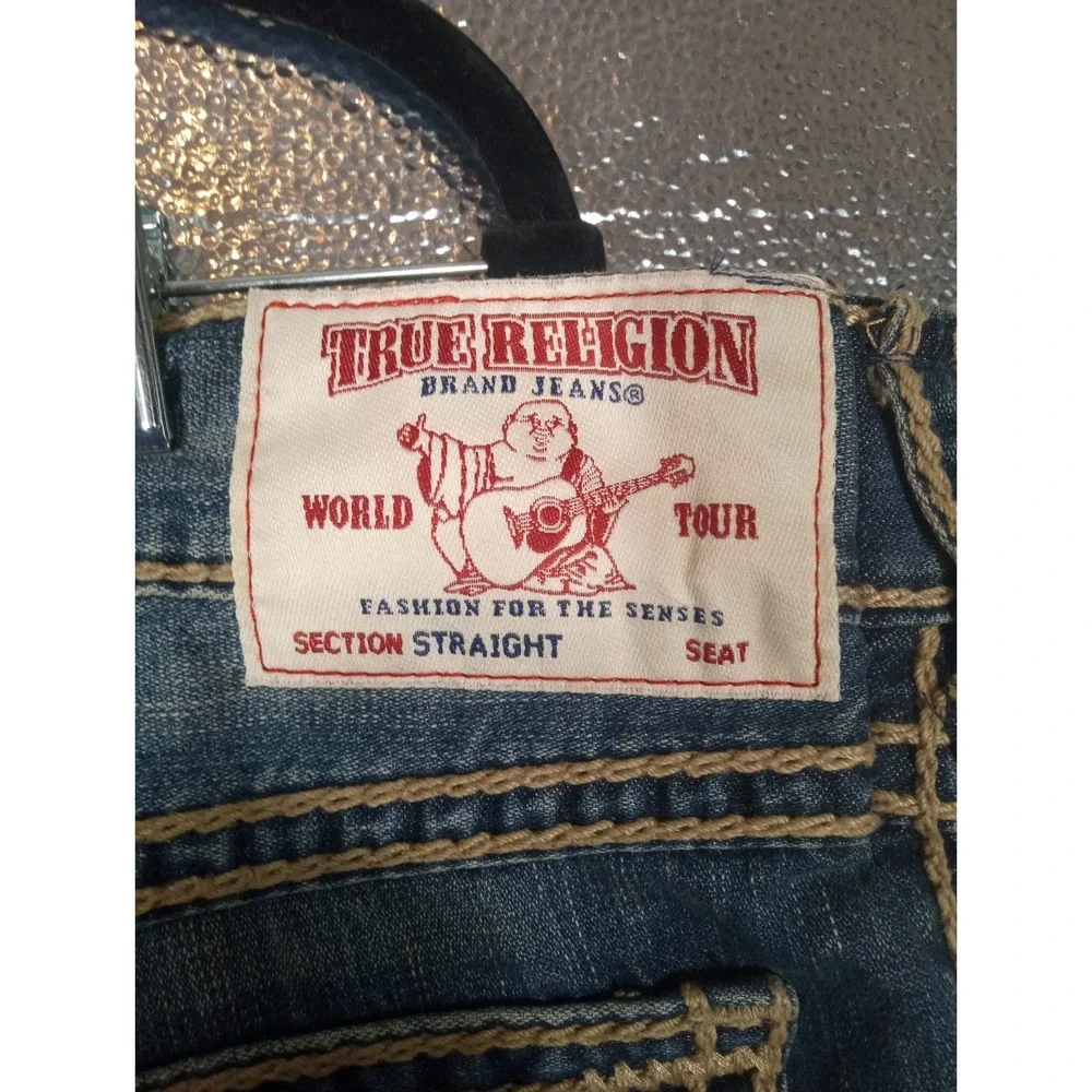 True Religion Deadwood Ropestitch Jeans Size 44 Designer Straight Flap Pocket